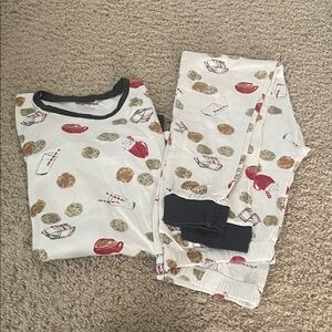 Burt’s Bees Milk and Cookies Pajama Set - White and Red